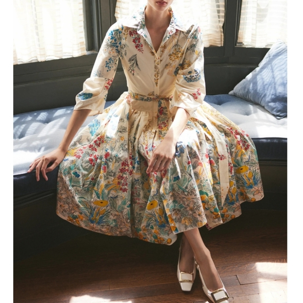 NWT Cara Cara Raya Dress - Egret Phoenicia Fields - Picture 2 of 7